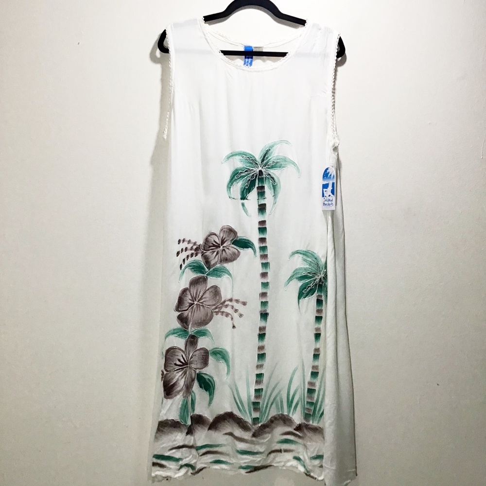 NWT Tropical Island Beach Coverup Dress sz L/XL